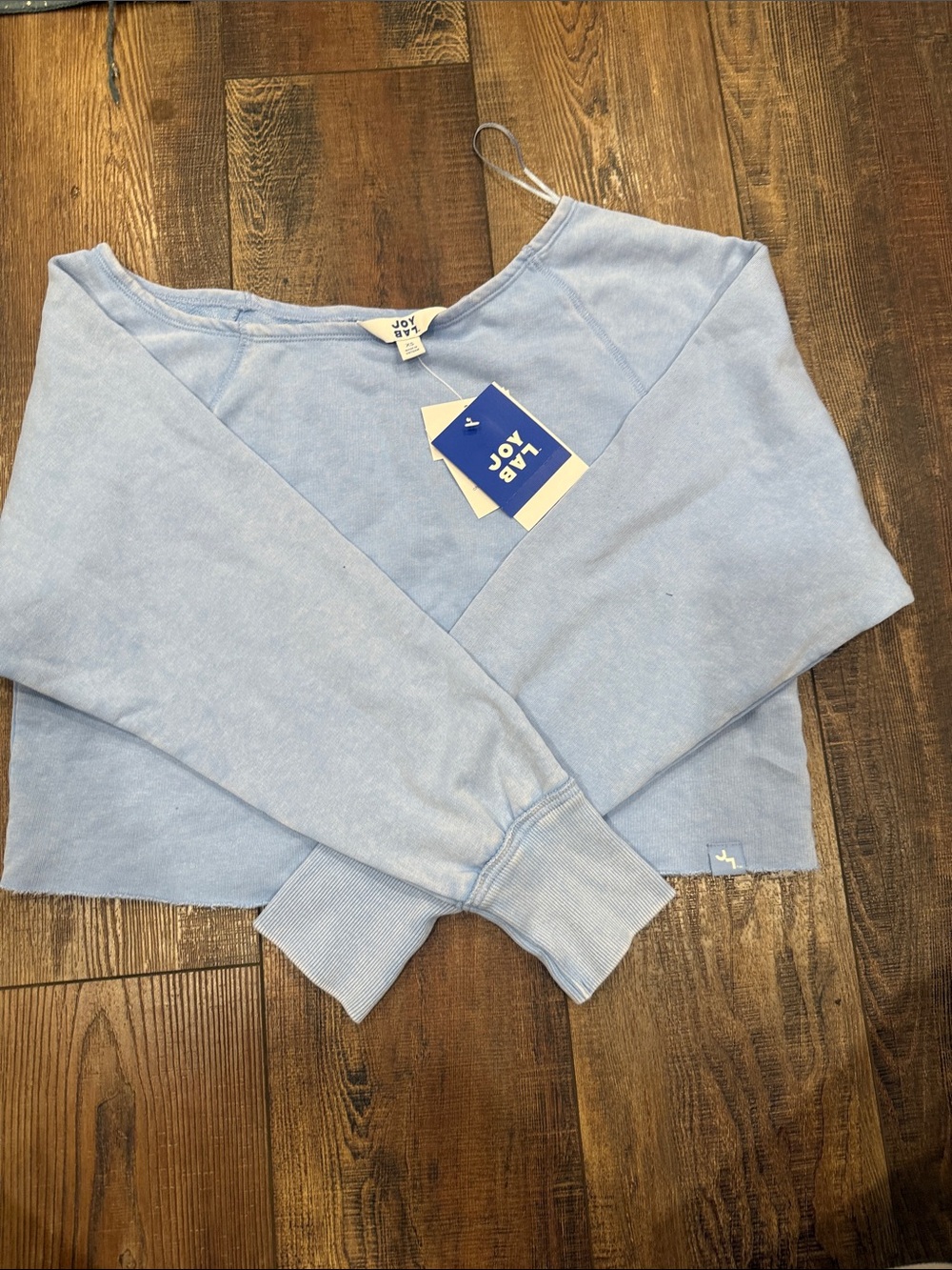 Joy Lab Light Blue Womens XS Cropped Sweatshirt